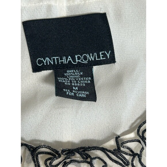 Cynthia Rowley Side-zip Ruffle Blouse Medium Whimsical Fairy Tuxedo Old Money - Picture 9 of 9